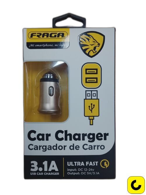 CARGADOR PARA CARRO FRAGA 3.1 A
